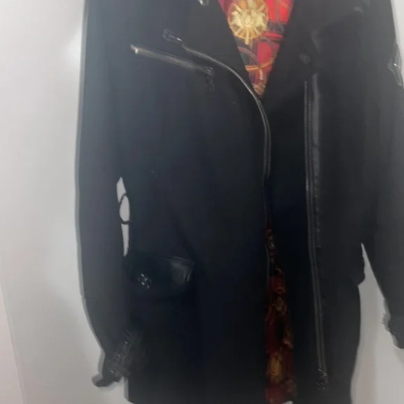 Rocawear black coat with leather detail M - Picture 2 of 12